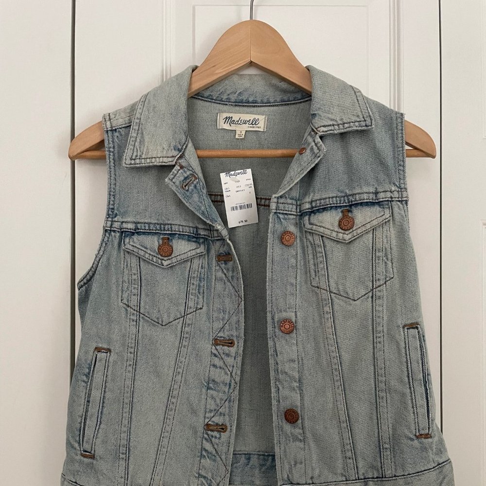 NEW Madewell Light Denim Vest in Cora Wash
